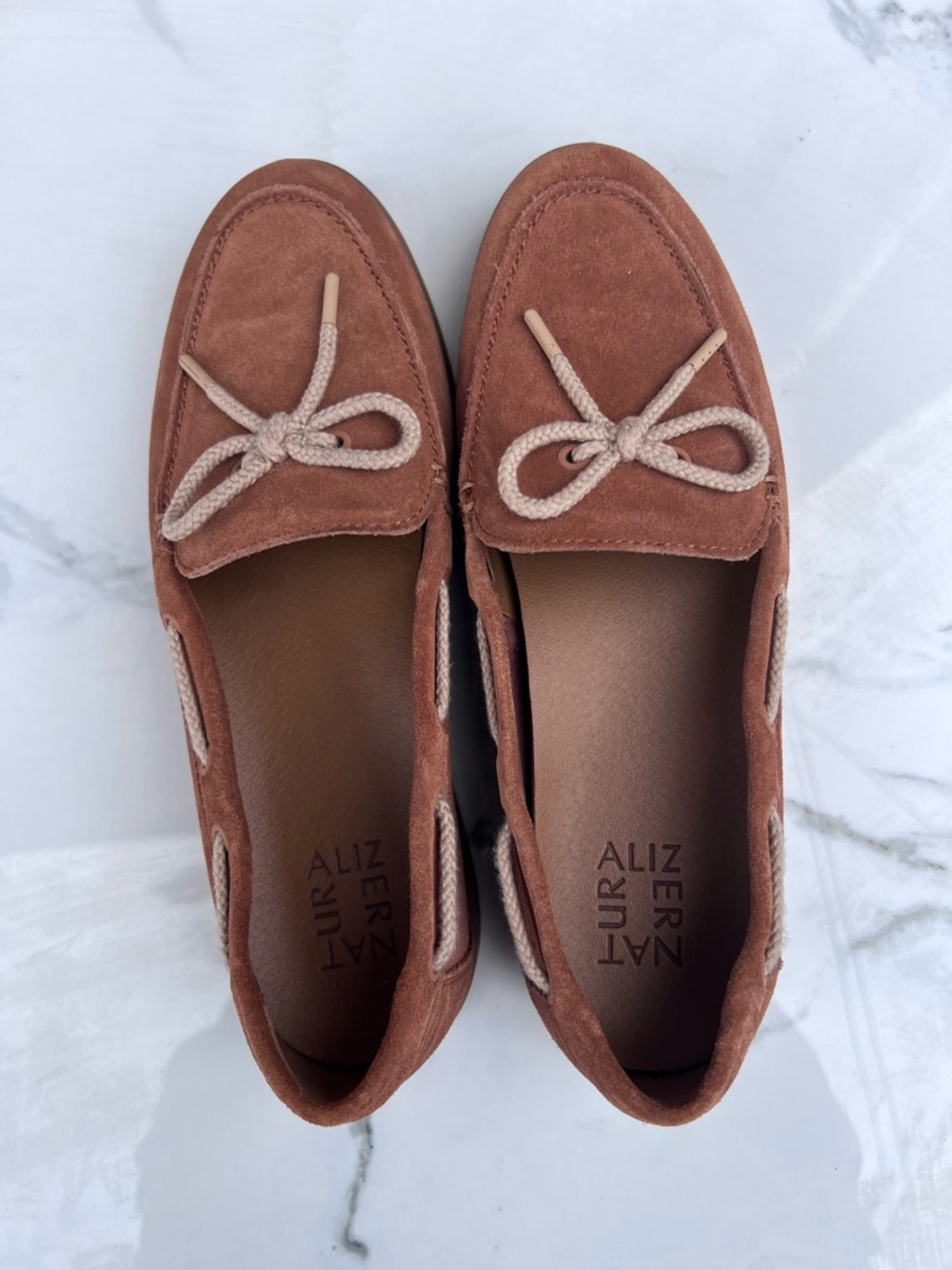 Naturalizer Keelboat Brown Suede Slip-On Round Toe Boat Shoes - Picture 3 of 7